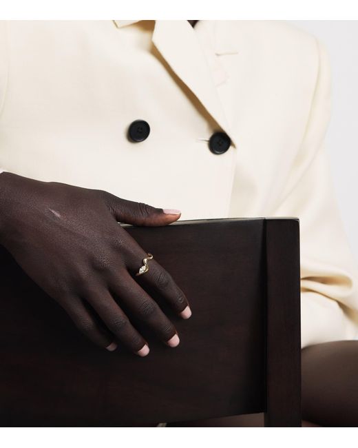 SHAY Natural And Diamond Marquise Wave Ring
