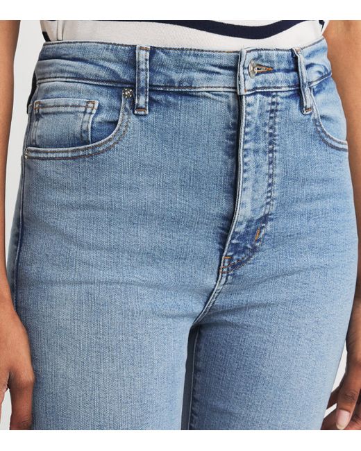 FRAME Blue The Pencil Crop Jeans