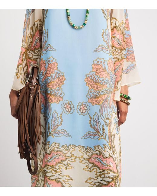LaDoubleJ Blue Silk Magnifico Midi Dress