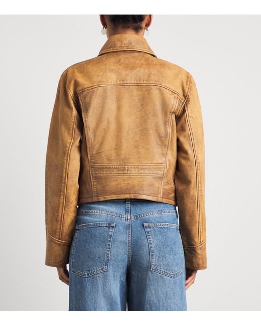 Polo Ralph Lauren Brown Distressed Leather Jacket