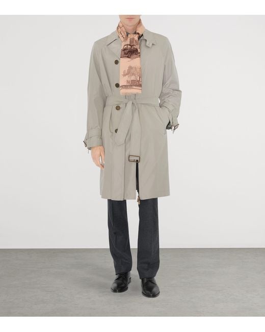 Burberry Pink Wool-Silk London Landmarks Scarf