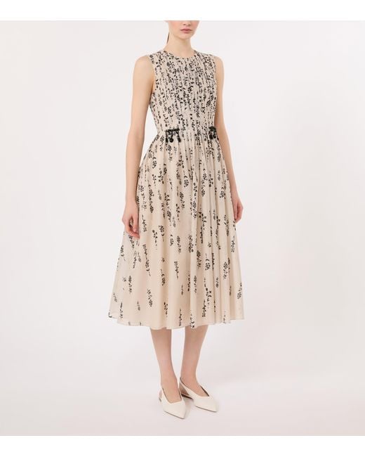 Max Mara Natural Cotton Floral Midi Dress
