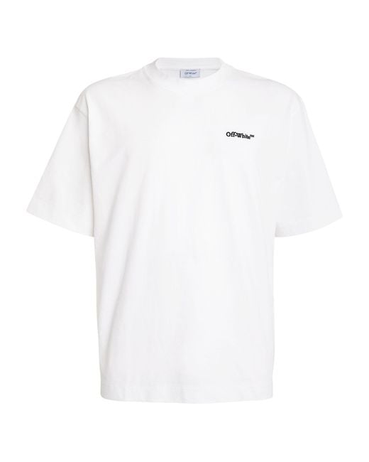 Off-White c/o Virgil Abloh White Embroidered Tattoo-arrows T-shirt for men