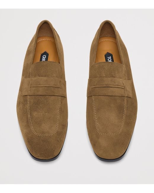 Tom Ford Brown Suede Loafers for men