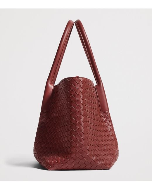 Bottega Veneta Red Leather Reversible Pinacoteca Tote Bag