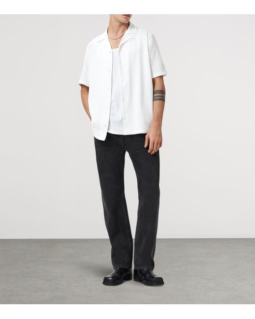 AllSaints White Cotton Hudson Shirt for men