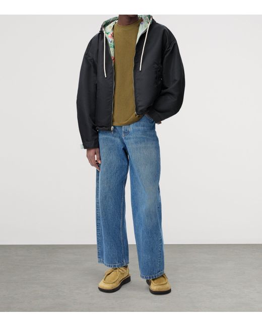 Loewe Green Silk Nylon Reversible Hooded Jacket for men