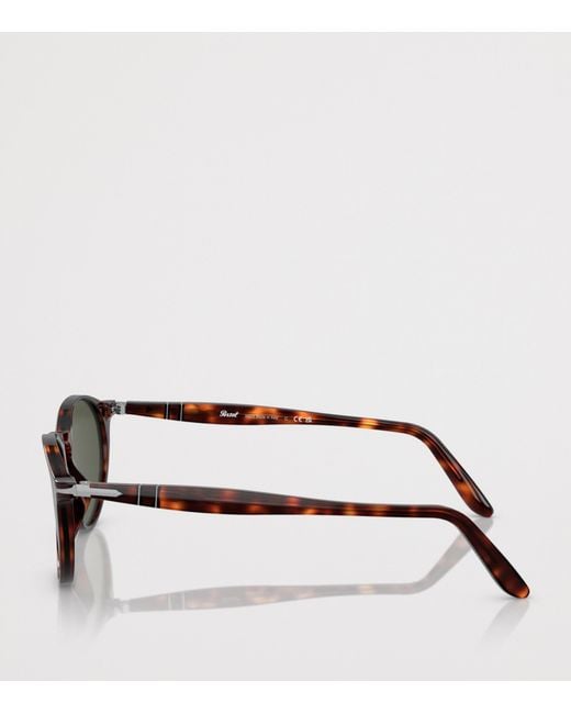 Persol Green Tortoiseshell Round Sunglasses for men