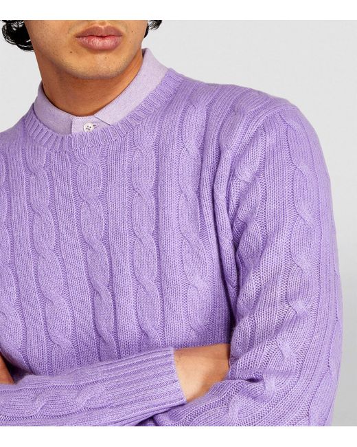 Polo Ralph Lauren Purple Cashmere Cable-knit Sweater for men