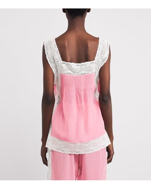 Loretta Caponi Pink Silk Fiocchini Top