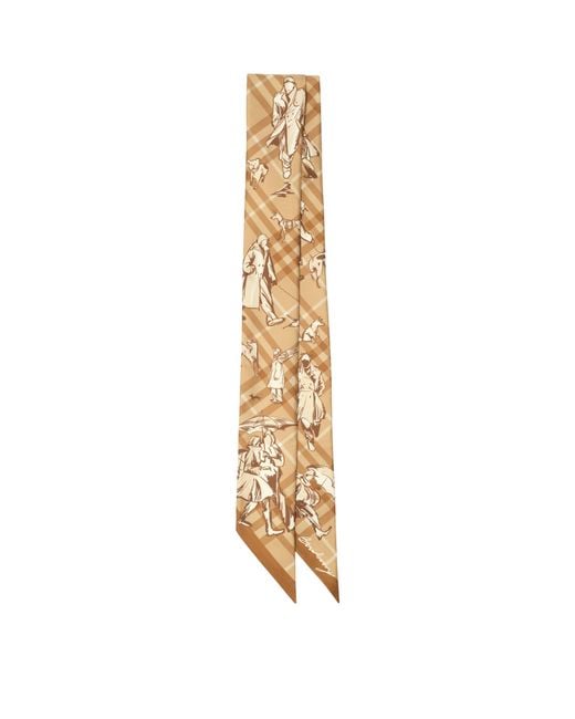 Burberry Metallic Silk Paws On Parade Skinny Scarf