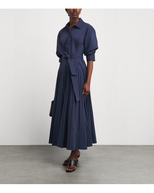 Jonathan Simkhai Blue Poplin Belted Arlo Maxi Dress
