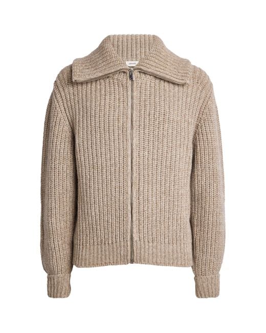 Lemaire Brown Alpaca-Yak Zip-Up Cardigan for men