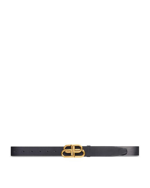 Balenciaga White Leather Logo Belt for men