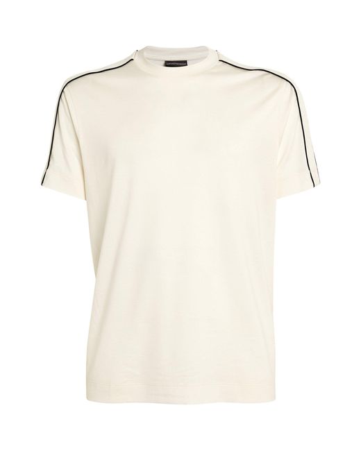 Emporio Armani White Logo Taping T-shirt for men
