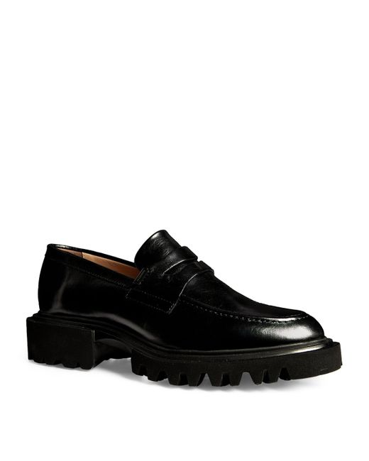 AllSaints Black Leather Lola Loafers