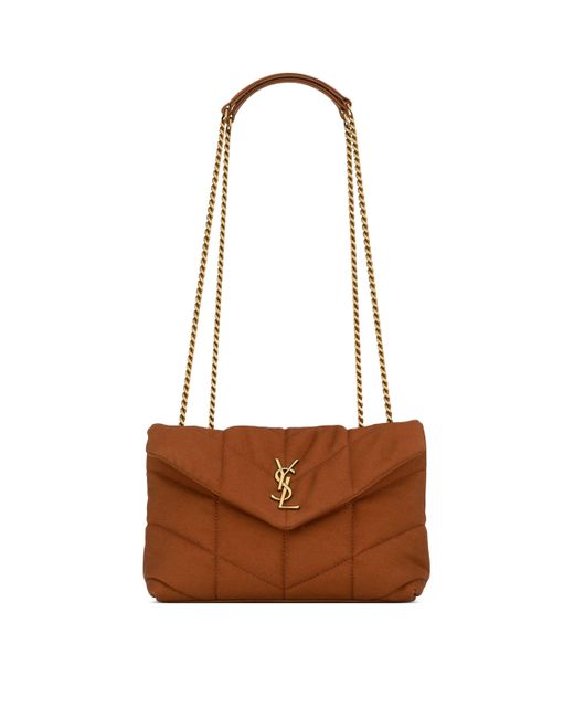 Saint Laurent Brown Small Loulou Puffer Shoulder Bag