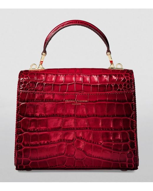 Aspinal Red Midi Mayfair Top-Handle Bag