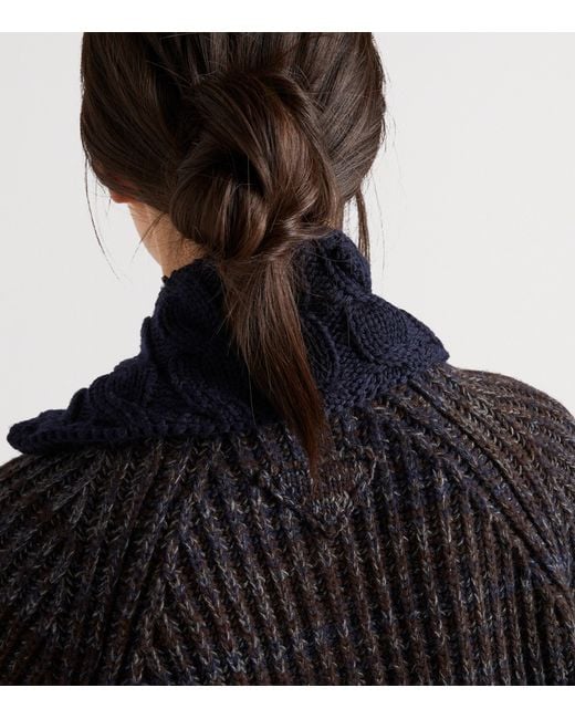 Prada Black Mouliné Wool Cardigan