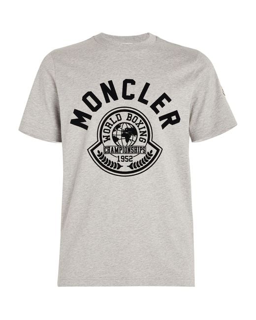 Moncler Men's Logo-Flocked Cotton-jersey T-Shirt