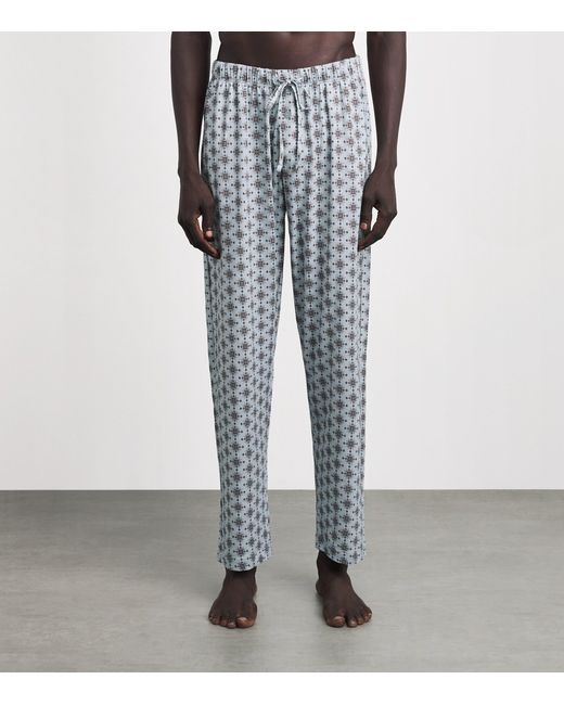 Hanro Blue Cotton Night & Day Lounge Trousers for men