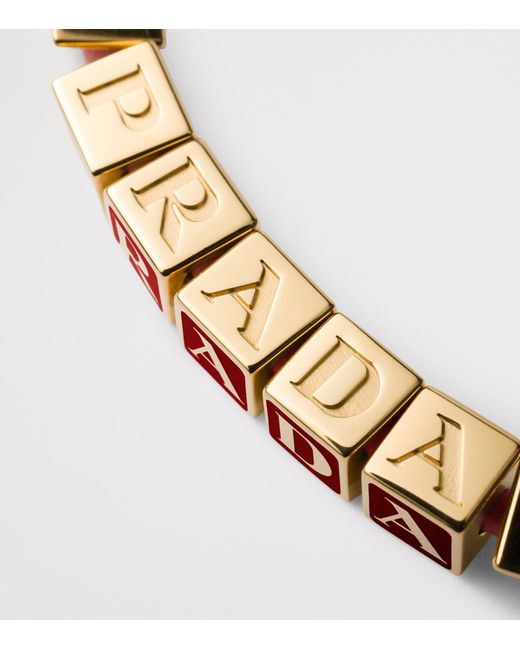 Prada Red Nappa Leather Bracelet