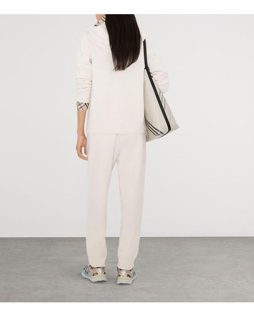 Burberry White Cashmere-Blend Zip-Up Hoodie