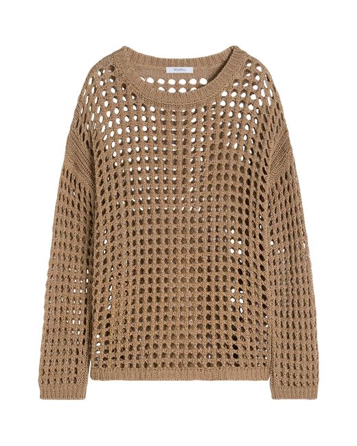 Max Mara Natural Cotton Open-Knit Sweater
