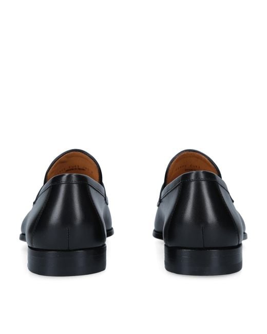 Magnanni Shoes Black Leather Delos Dress Loafers for men