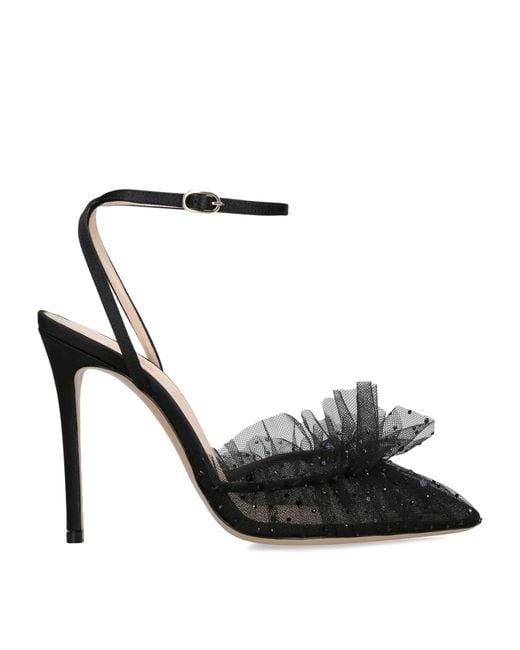 Andrea Wazen Black Embellished Franca Sparkle Pumps 105