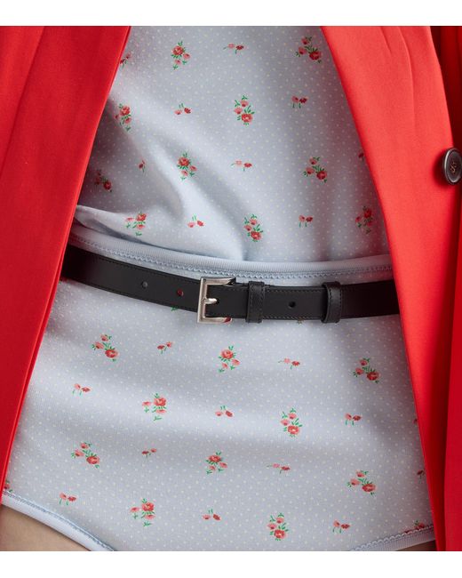 Prada Black Leather Triangle Belt