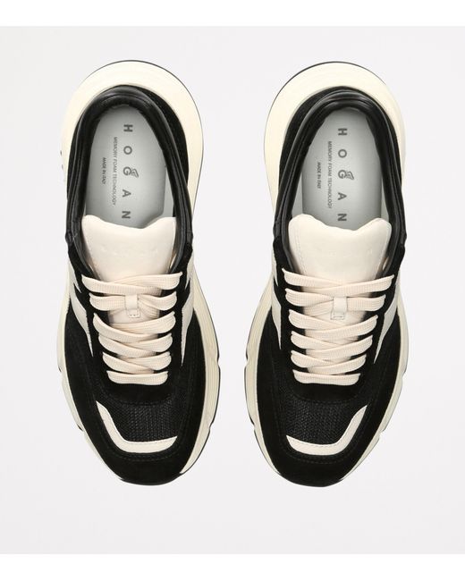 Hogan Black Leather H669 Allacciato Sneakers