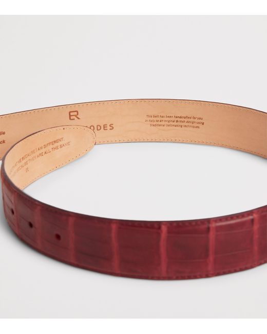 Elliot Rhodes Red Alligator Leather Belt for men