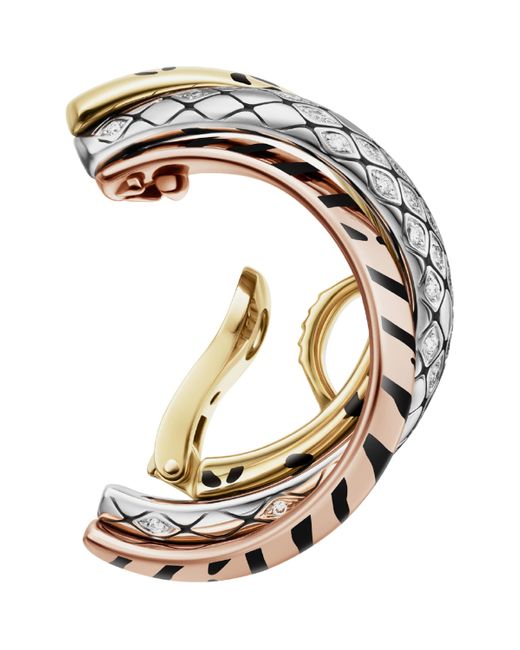 Cartier Metallic Lacquered And Semi-Pavéd Diamond Trinity Single Earring