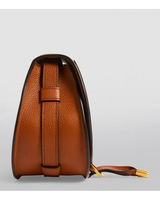 Chloé Brown Small Leather Marcie Saddle Bag