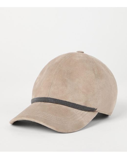 Brunello Cucinelli Natural Suede Baseball Cap