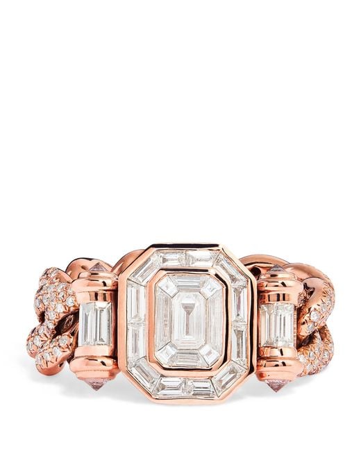 SHAY Pink And Diamond Pavé Link Ring