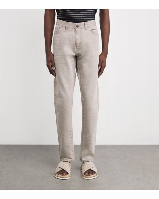 Isaia Gray Straight Jeans for men