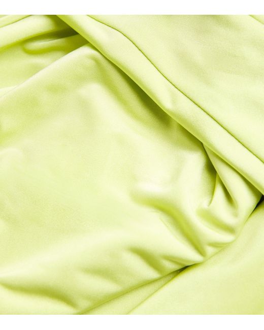 Sandra Mansour Green Draped Luminous Linger Gown