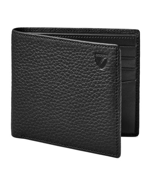 Aspinal Black Classic Billfold Leather Wallet for men