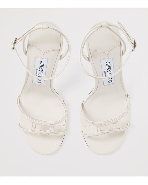 Jimmy Choo White Leo 1998 110 Leather Heeled Sandals