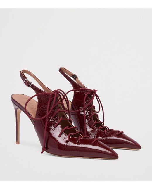 Malone Souliers Red Patent Leather Alia Slingback Pumps 90