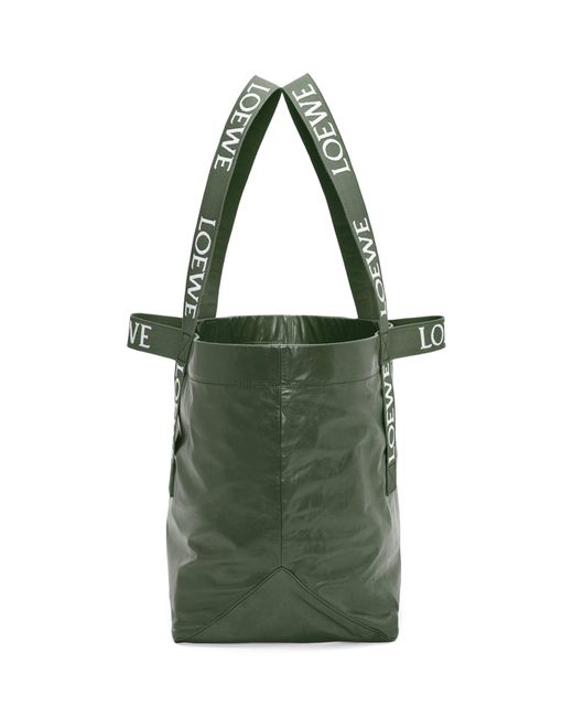 Loewe Green Large Leather Fold Tote Bag for men
