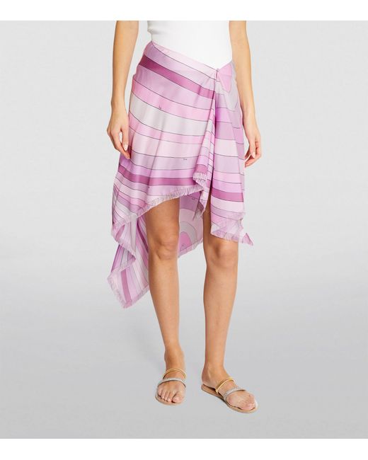 Emilio Pucci Pink Pucci Silk Printed A-line Skirt