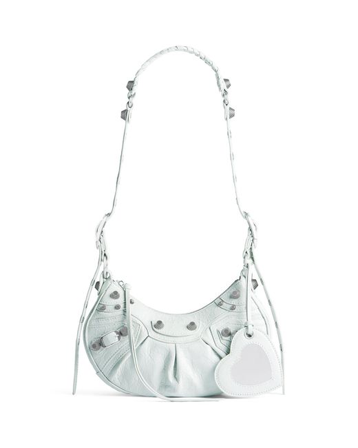 Balenciaga White Xs Leather Le Cagole Shoulder Bag