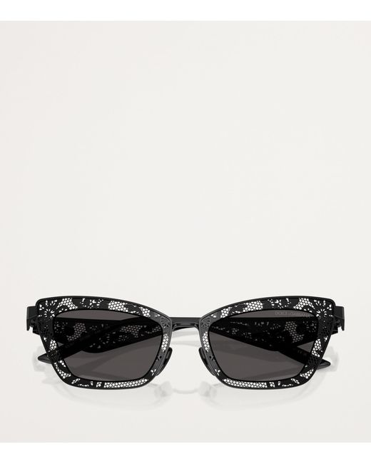 Dolce & Gabbana Black Steel Cat Eye Sunglasses