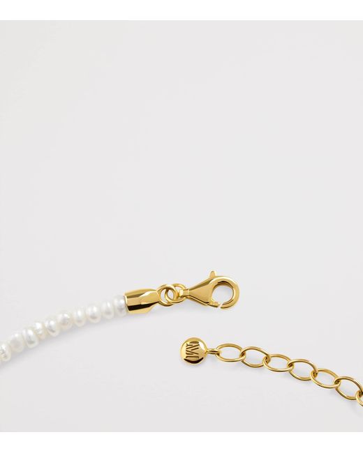 Monica Vinader White Vermeil And Freshwater Pearl Heart Bracelet