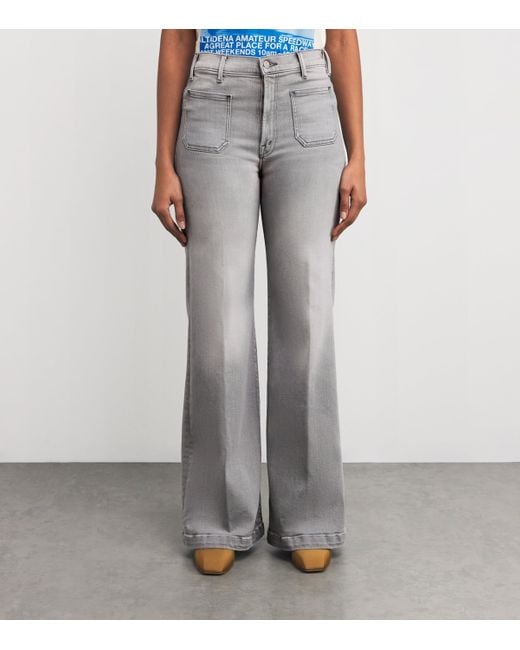 Mother Gray The Hustler Roller Sneak Jeans