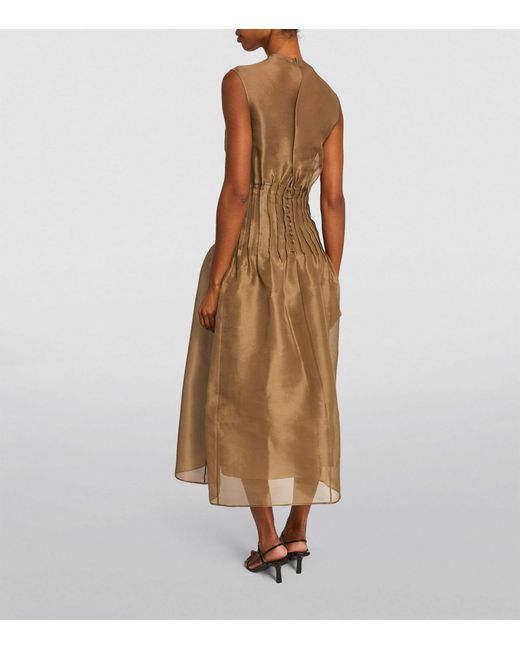 Khaite Natural Silk Wes Midi Dress