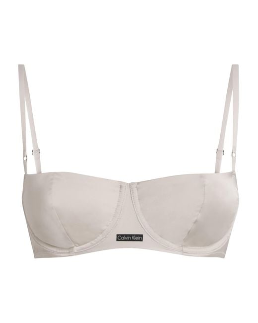 Calvin Klein Gray Satin Signature Bra